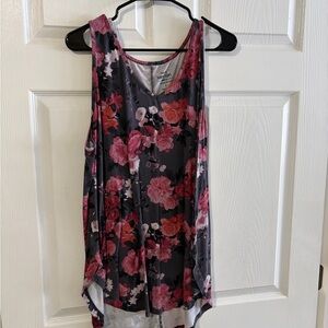 Torrid Floral Tank Top - Pink and Gray